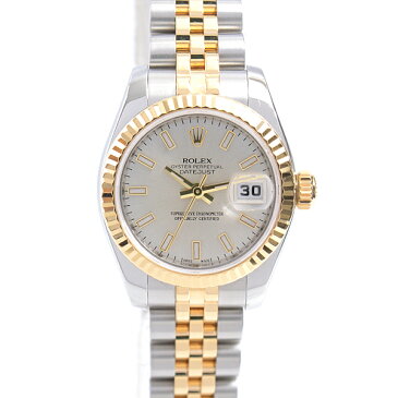 ロレックス ROLEX SS×YG デイトジャスト 自動巻 レディース Z番 シルバー文字盤 179173【中古】