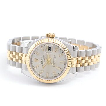 ロレックス ROLEX SS×YG デイトジャスト 自動巻 レディース Z番 シルバー文字盤 179173【中古】