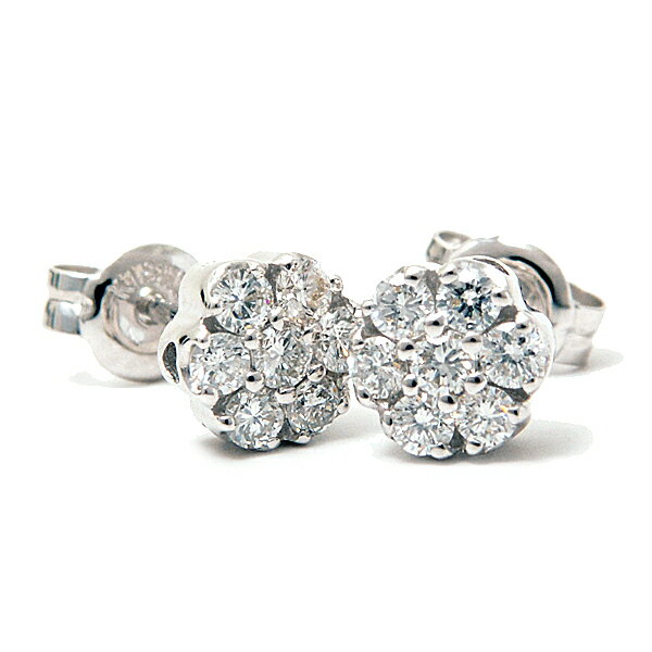 ポンテヴェキオ レディース ピアス フラワーモチーフ 6ポイント ダイヤモンド ピアス ホワイトゴールド PONTE VECCHIO K18WG D0.22ct×2【中古】のサムネイル