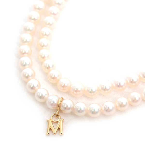 ミキモト ネックレス レディース ベビーパール Mチャーム付 ネックレス K18 イエローゴールド MIKIMOTO【中古】のサムネイル