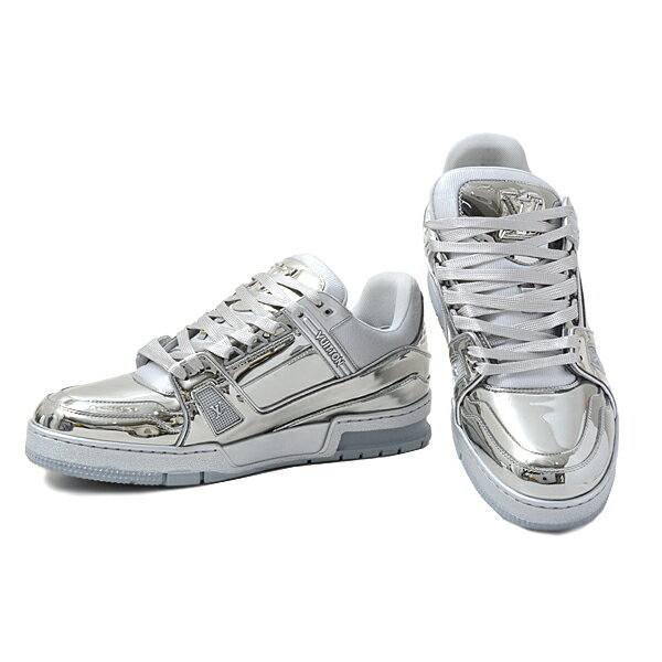 ルイヴィトン 靴 メンズ スニーカー LV トレイナー ライン スニーカー 表記サイズ8 日本サイズ26.5cm メタリックシルバー Louis Vuitton 1A9TRG 未使用展示品のサムネイル