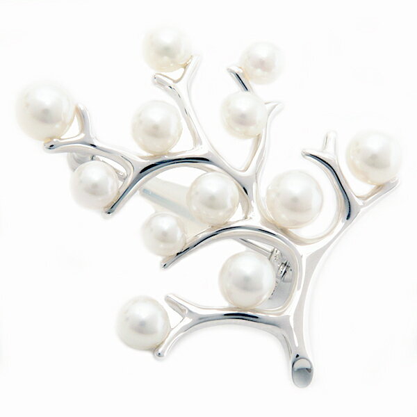 ミキモト ブローチ レディース 幸福の木 ツリーモチーフ 12Pパールブローチ シルバー 3.7mm〜5.1mm MIKIMOTO kofuku no ki SV925 中古のサムネイル