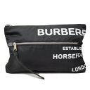 バーバリー バッグ メンズ レディース クラッチバッグ ポーチ ブラック ナイロン BURBERRY 8014756 中古