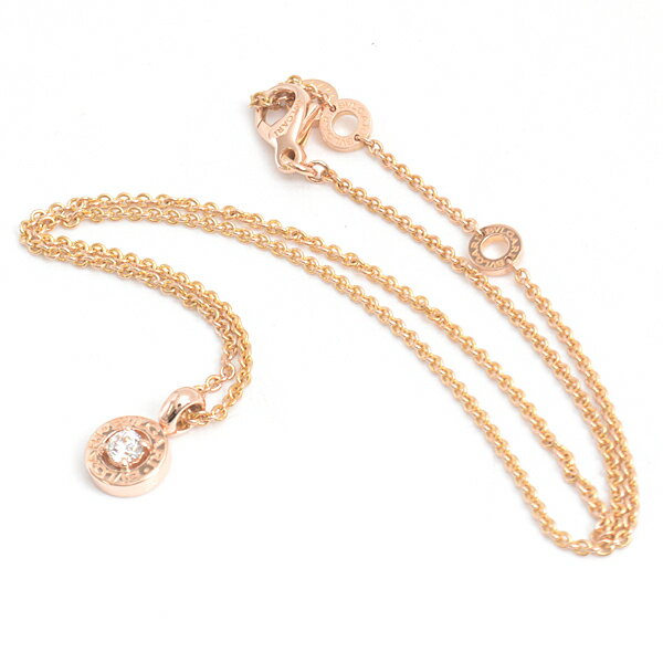 ブルガリ ネックレス レディース ブルガリブルガリ 1Pダイヤ ネックレス ピンクゴールド BVLGARI 750PG 中古