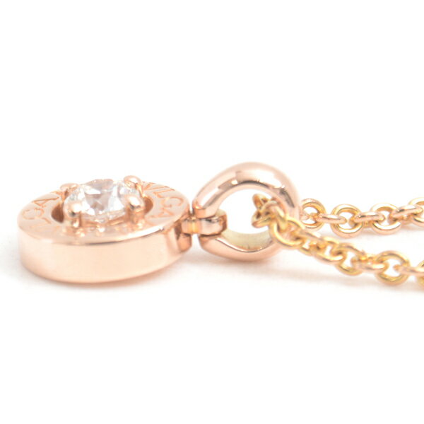 ブルガリ ネックレス レディース ブルガリブルガリ 1Pダイヤ ネックレス ピンクゴールド BVLGARI 750PG 中古