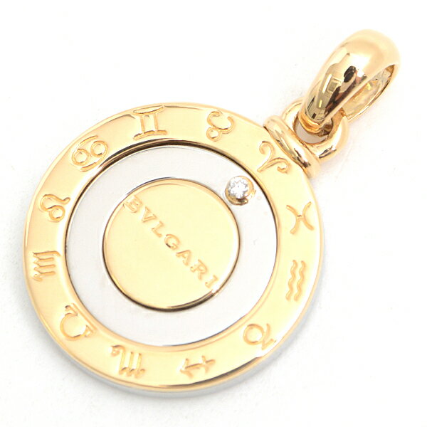 ブルガリ ペンダント ユニセックス ホロスコープ 1Pダイヤ ペンダント ゴールド ステンレス BVLGARI 750YG×SS 中古