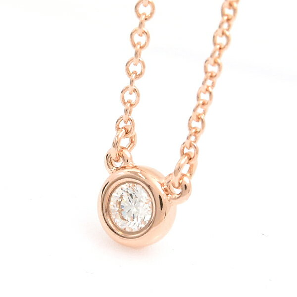 By Color - ティファニー ネックレス レディース バイ ザ ヤード シングル ダイヤモンド ペンダント 1Pダイヤ ピンクゴールド TIFFANY 750PG 中古