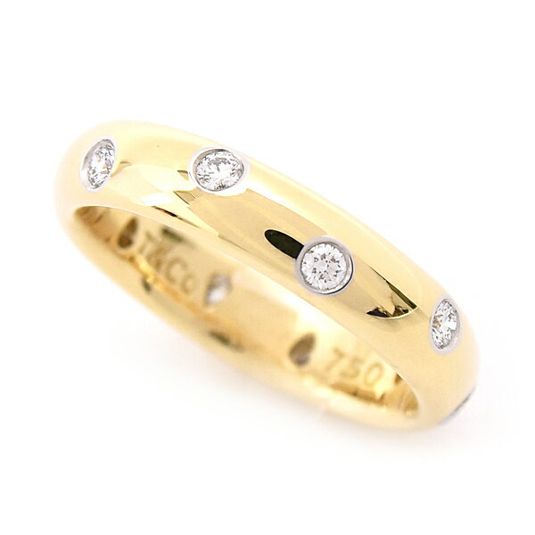 ティファニー 指輪 レディース ドッツ リング 9号 イエローゴールド プラチナ 750YG×PT950 TIFFANY 中古のサムネイル