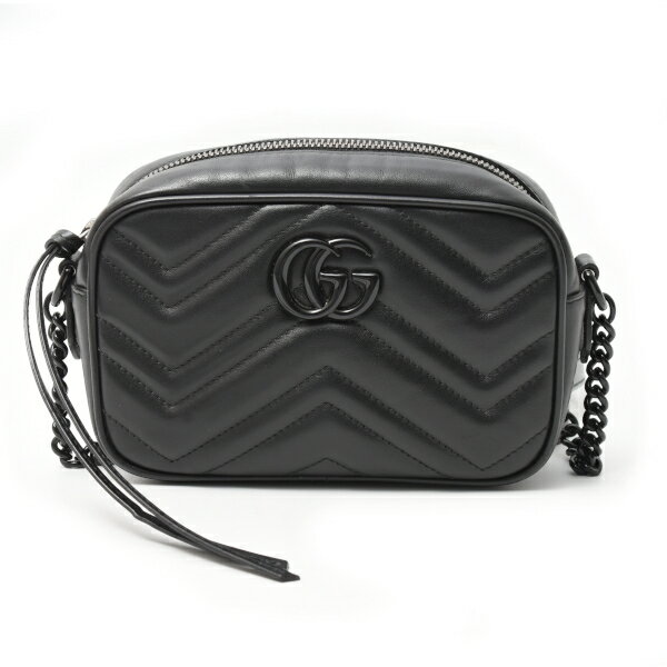 GUCCI - グッチ バッグ レディース メンズ ミニカメラバッグ ショルダーバッグ GGマーモント レザー ブラック 634936 GUCCI 中古