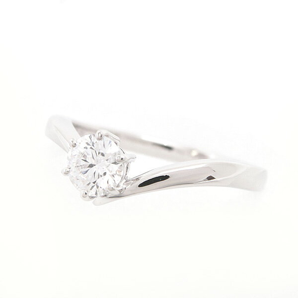ミキモト 指輪 レディース 1Pダイヤ 立爪 リング V字 Vライン ダイヤモンド0.51ct 実測11号 プラチナ MIKIMOTO PT950 中古