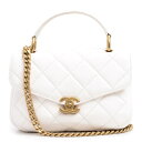 シャネル バッグ レディース マトラッセ チェーンショルダーバッグ カーフスキン ホワイト CHANEL AS4195 中古