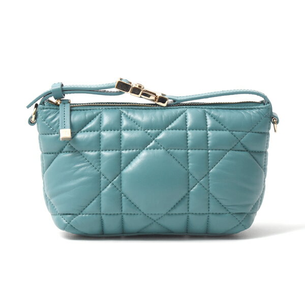 クリスチャンディオール バッグ レディース ノマドポーチ ミニ ハンドバッグ ラムレザー ブルー系 Christian Dior 中古