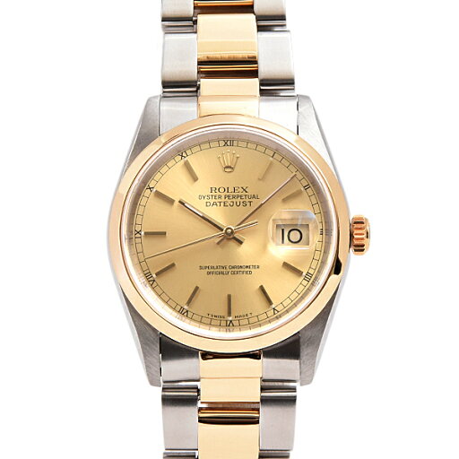 ロレックス 時計 メンズ デイトジャスト 自動巻 T番 ゴールド文字盤 自動巻 ステンレス ゴールドROLEX 16203 SS×750YG 中古 ロレックス 時計 メンズ デイトジャスト 自動巻 T番 ゴールド文字盤 自動巻 ステンレス ゴールドROLEX 16203 SS×750YG 中古