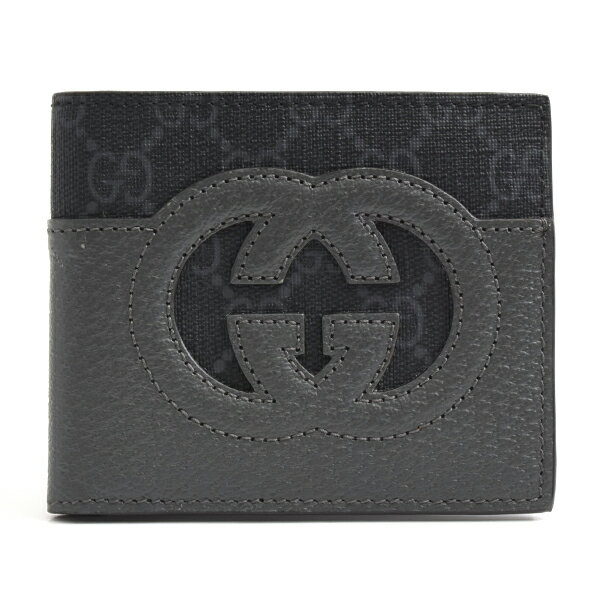 GUCCI - グッチ 財布 メンズ カットアウト インターロッキングG 二つ折り財布 グレー 701420 GUCCI PVC 中古