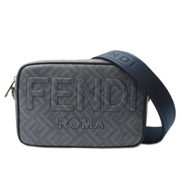 フェンディ バッグ レディース FFファブリック カメラケース ショルダーバッグ ネイビー系 FENDI 7M0286 中古