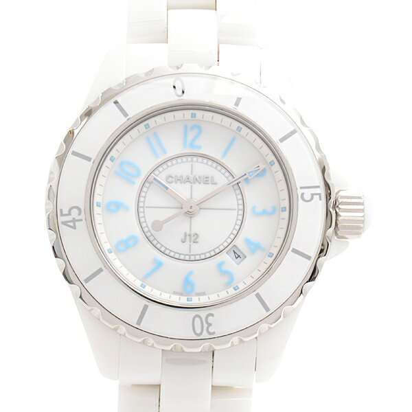 シャネル 時計 レディース J12 ブル—ライト 電池式 ホワイト文字盤 限定2000本 CE CHANEL H3826 中古のサムネイル