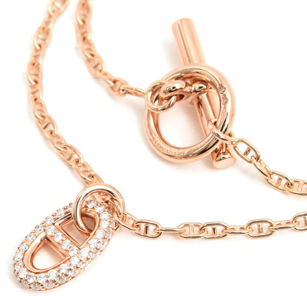 エルメス ネックレス レディース シェーヌダンクル ファランドール ダイヤ ピンクゴールド HERMES 750PG 中古 auc-brandmax-10063406 BrandMax パッケージ画像