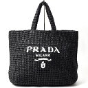 プラダ バッグ レディース メンズ クロシェ トートバッグ かごバッグ ビスコース ブラック PRADA 1BG392 中古