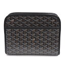 ゴヤール メンズ バッグ ジュバンスMM クラッチバッグ セカンドバック PVC レザー ブラック GOYARD 中古(4)