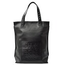 ロエベ バッグ メンズ レディース ショッピングトート アナグラム レザー ブラック LOEWE 中古