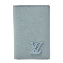 ルイヴィトン カードケース メンズ レディース オーガナイザードゥポッシュ LVアエログラム ブルーシェル Louis Vuitton M82805 中古(4)