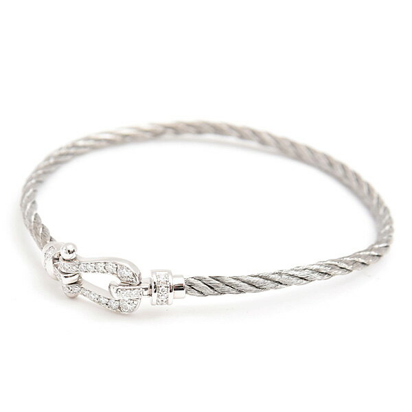 White Gold - フレッド ブレス レディース スモール フォース10 ダイヤ ブレスレット サイズ16 ホワイトゴールド ステンレス FRED 750WG×SS 中古