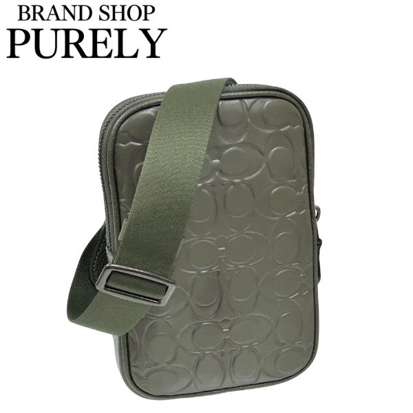 コーチ バッグ メンズ COACH ショルダーバッグ シグネチャー レザー エイデン クロスボディ CAJ37 JIRM3 オリーブドラブ MMM