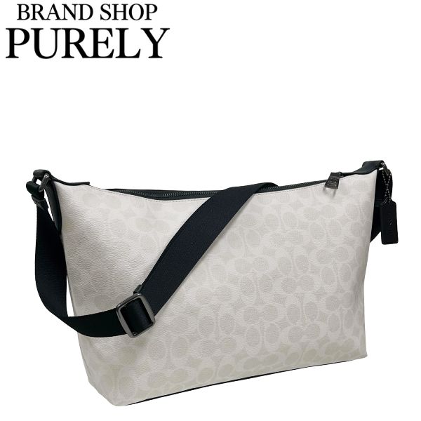 コーチ ショルダーバッグ バッグ メンズ COACH バッグ シグネチャー フィン クロスボディ バッグ CAJ91 QBMQV チョーク×ブラック MMM