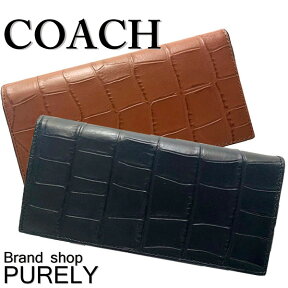 【2024年4月度月間優良ショップ受賞】コーチ 財布 メンズ COACH 長財布 エンボスド クロコ レザー ブレスト ポケット ウォレット F73134 コーチ COACH メンズ MMM