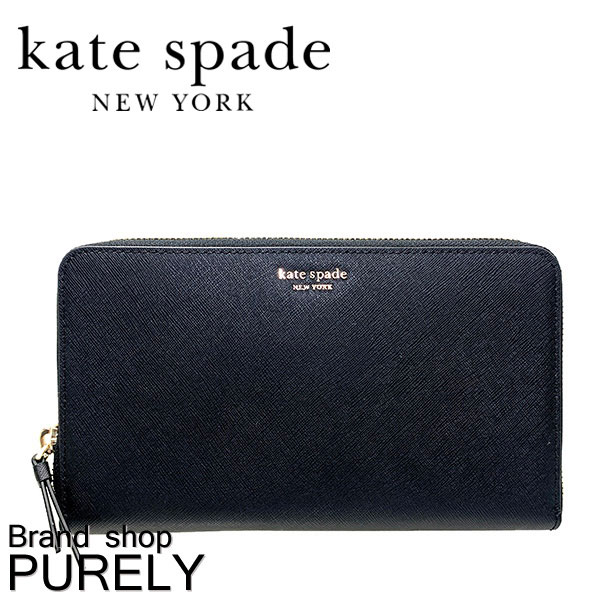 ケイトスペード KATESPADE 財布 長財布 レディース アウトレット サフィアーノレザー トラベル ジップ アラウンド WLRU5442 001 ブラック ケイトスペード KATESPADE レディース WWW