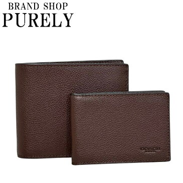 【全商品ポイント2倍 送料無料】コーチ COACH メンズ 財布 二つ折り財布 小物 定期入れ パスケース レザー F74991 MAH マホガニー (小銭入れなし) コーチ COACH メンズ レディース MMM