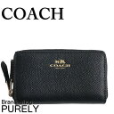 【11/4 20:00?11/9 01:59まで使える最大10000円OFFクーポン配布中!】コーチ COACH 財布 レディース 小銭入れ アウトレット F57855 IMBLK レザー スモール ダブル ジップ コインケース ブラック コーチ COACH レディース WWW