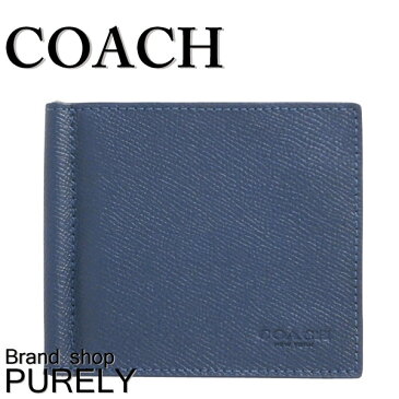 【全商品ポイント2倍】コーチ COACH 財布 折りたたみ財布 メンズ アウトレット レザー マネークリップ 二つ折り ウォレット F23847 DEN デニム コーチ COACH メンズ MMM