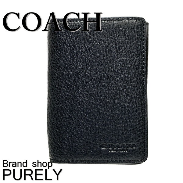 【全商品ポイント2倍】コーチ COACH 小物 カードケース メンズ アウトレット ペブルレザー 名刺入れ 91308 QBBK ブラック コーチ COACH メンズ MMM