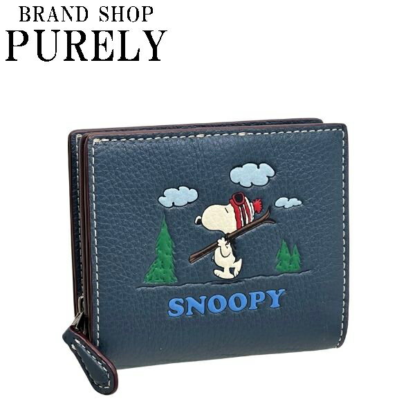 コーチ スヌーピー COACH 小物 財布 二つ折り財布 レディース アウトレット レザー ピーナッツ スヌーピー CF251 FCF251 QBDEI デニムマルチ WWWのサムネイル