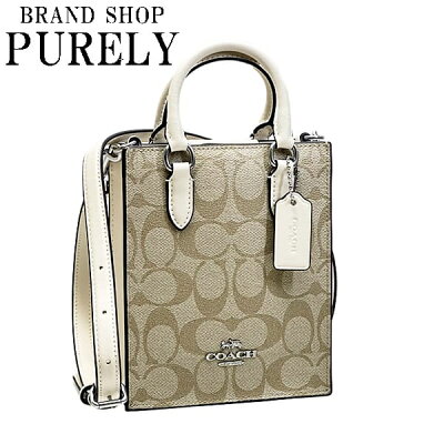 コーチ バッグ レディース COACH ハンドバッグ ノース サウス ミニ トート・シグネチャー キャンバス CJ494 SIGHA ライトカーキ/チョーク WWW