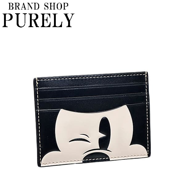 コーチ COACH 小物 カードケース レディース 【DISNEY X COACH】スリム ID カード ケース / ミッキーマウス CM728 QBTJE ブラックホワイト WWWのサムネイル