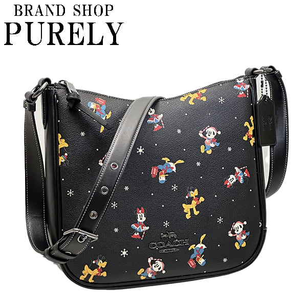 コーチ バッグ レディース COACH ショルダー バッグ 【DISNEY X COACH】エリー ファイル バッグ ホリデー プリント CM847 QBM2 ブラックマルチ WWWのサムネイル