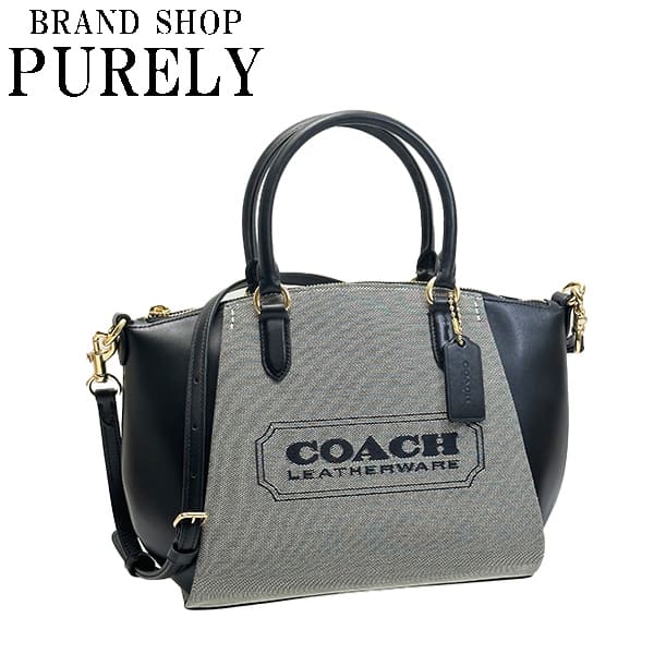 コーチ サッチェル バッグ（レディース） 【2024年4月度月間優良ショップ受賞】コーチ COACH バック レディース エリスソルトジャガード 2WAY サッチェル ショルダーバッグ C9079 LIU1K ソルトブラック WWW