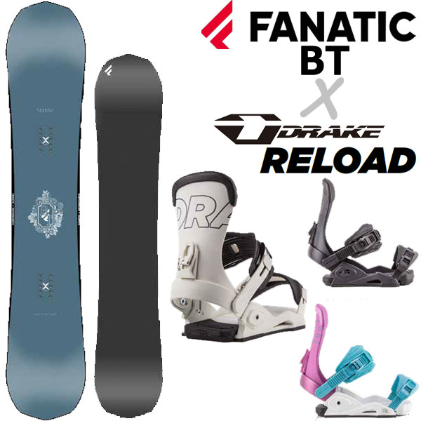 22-23 FANATIC/DRAKE BT × RELOAD 2点セット ファナティック ドレイク メンズ 板 ビンディング スノーボード 2023 予約商品