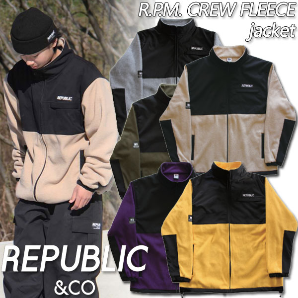 22-23 REPUBLIC &CO/リパブリック R.P.M. CREW FLEECE jacket メンズ レディース フリースジャケット スノーボードウェア スノーアパレル 2023 予約商品