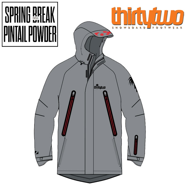 22-23 THIRTYTWO/サーティーツー SPRING BREAK PINTAIL POWDER parka メンズ レディース 防水ジャケット スノーボードウェア スノーウェアー 2023 予約商品