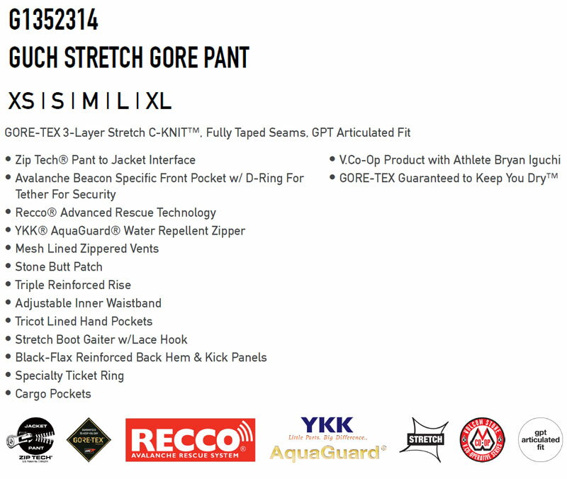22-23 VOLCOM/ボルコム GUCH STRETCH GORE-TEX pant メンズ レディース 防水ゴアテックスパンツ スノーボードウェア スノーウェアー 2023 予約商品