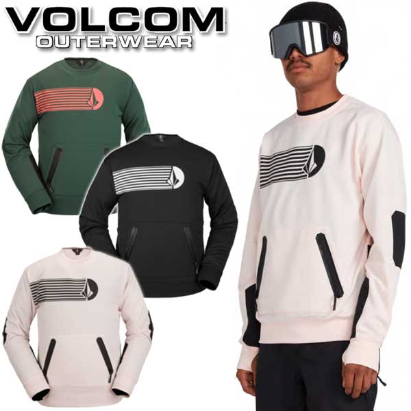 即出荷 22-23 VOLCOM/ボルコム LET IT STORM crew メンズ レディース セカンドレイヤー トレーナー スノーボードウェア 2023 型落ち