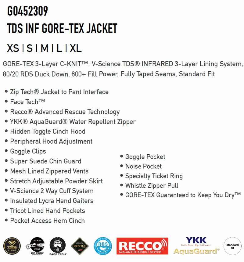 22-23 VOLCOM/ボルコム TDS INF GORE-TEX jacket メンズ レディース 防水ゴアテックスジャケット スノーボードウェア スノーウェアー 2023 予約商品