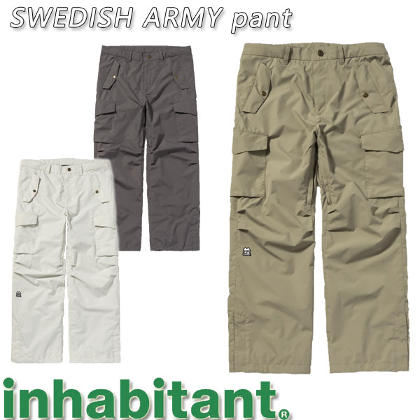 23-24 INHABITANT/インハビタント SWEDISH ARMY PANT スウェディッシュアーミーパンツ メンズ レディース 防水パンツ スノーボードウェア スノーウェアー 2024 型落ち