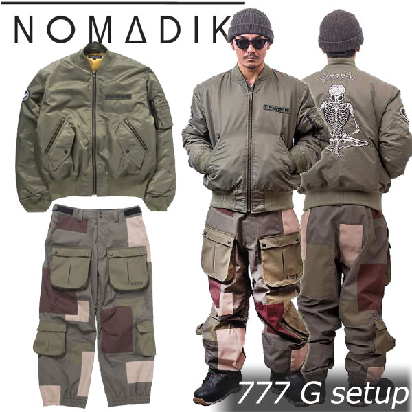 23-24 NOMADIK/ノマディック 777-G jacket & pant 上下セットメンズ レディース 防水ジャケット パンツ スノーボードウェア スノーウェアー 2024 型落ち