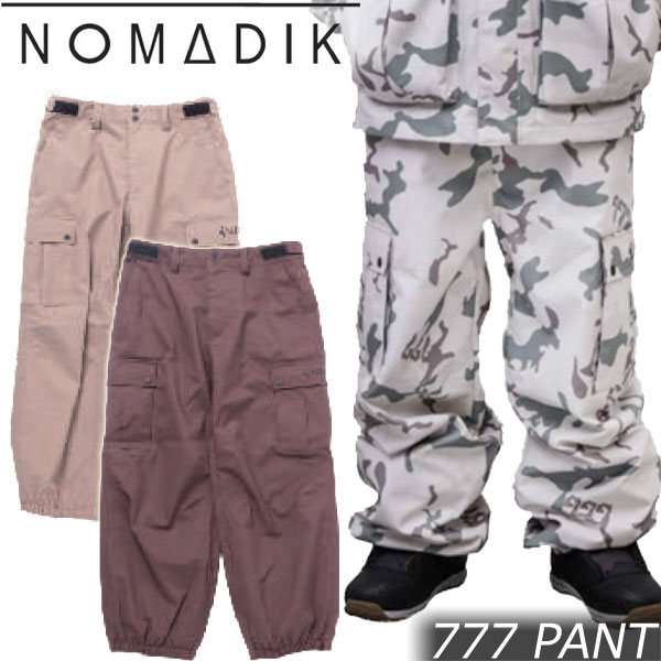 22-23 NOMADIK/ノマディック 777 pant メンズ レディース 防水カーゴパンツ スノーボードウェア スノーウェアー 2023