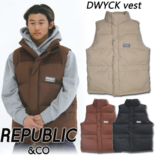 23-24 REPUBLIC &CO/リパブリック DWYCK vest メンズ レディース 防水ダウンベスト スノーボードウェア スノーウェアー 2024 型落ち