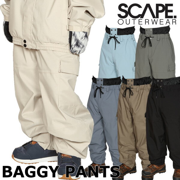 23-24 SCAPE/エスケープ BAGGY PANTS バギーパンツ メンズ レディース 防水パンツ スノーボードウェア スノーウェアー 2024